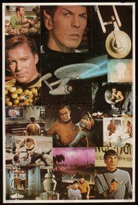 7x786 STAR TREK commercial poster '76 collage of Shatner, Leonard Nimoy & more!