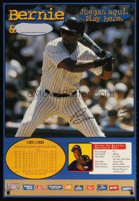 7x478 BERNIE WILLIAMS special 26x38 '99 cool image of baseball player w/stats!