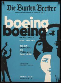 7x320 BOEING BOEING Venezuelan stage poster '66 cool abstract art by Kovacs!