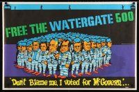7x513 FREE THE WATERGATE 500 23x35 political campaign '73 Trager artwork, not a crook!