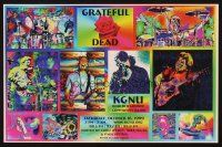 7x051 GRATEFUL DEAD radio poster '99 cool colorized images of band & art of rose!