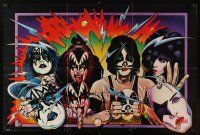 7x069 KISS 22x33 music poster '80 great Stabin artwork of the band in make-up!