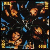 7x070 KISS 25x25 music poster '87 Gene Simmons, Paul Stanley, Crazy Nights!