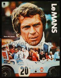 7x532 LE MANS Gulf Oil special 17x22 '71 great close up image of race car driver Steve McQueen!