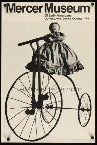 7x308 MERCER MUSEUM 20x30 museum exhibition '70s cool image of handmade doll on trike!