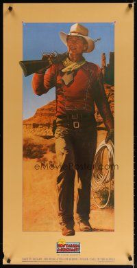 7x658 NOSTALGIA MERCHANT video poster '86 Rodriguez art of The Duke, John Wayne!
