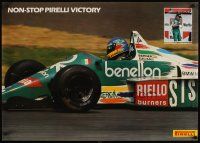 7x417 PIRELLI TIRES 24x33 advertising poster '86 Gerhard Berger, Benetton, Mexican GP!