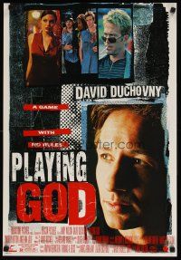 7x562 PLAYING GOD special 19x27 '97 great close-up of David Duchovny, sexy Angelina Jolie!