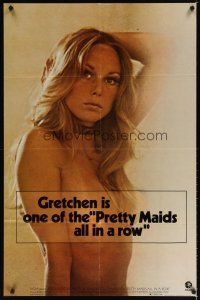 7x036 PRETTY MAIDS ALL IN A ROW teaser 1sh '71 sexy cheerleader Gretchen Parsons Carpenter!