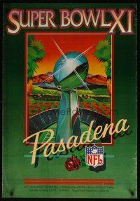 7x593 SUPER BOWL XI special 24x35 '77 cool art of the Vince Lombardi trophy!