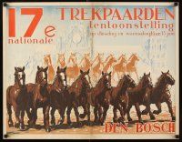 7x437 TREKPAARDEN Dutch equine exhibition '50s wonderful artwork of horses lined up!