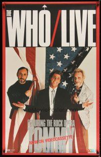 7x670 WHO LIVE video poster '89 Roger Daltrey, Pete Townshend, John Entwistle!