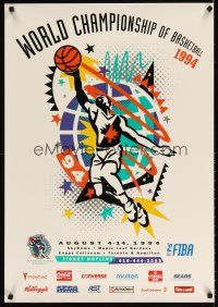 7x435 WORLD CHAMPIONSHIP OF BASKETBALL 1994 Canadian special 23x33 '94 cool action artwork!