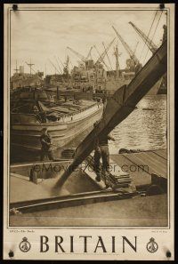 7x179 BRITAIN travel poster '60s image of men working at The Docks, Hull!