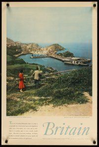 7x170 BRITAIN English travel poster '55 people viewing Ilfracombe from hill!