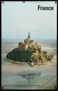 7x205 FRANCE NORMANDIE French travel poster '60s image of abbey Mont-Saint-Michel!
