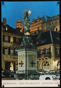 7x212 GERMANY HEIDELBERG German travel poster '64 cool image of the Madonna statue!