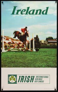 7x220 IRISH INTERNATIONAL AIRLINES AER LINGUS IRELAND Irish travel poster '70s jumping horse!