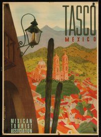 7x232 MEXICAN TOURIST ASSOCIATION TASCO MEXICO Mexican travel poster '50s Peinador & Espert art!