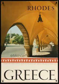 7x218 RHODES GREECE Greek travel poster '69 great image of ornate walkway & arches!