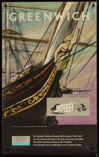 7x098 SOUTHERN BRITISH RAILWAYS GREENWHICH English travel poster '60s Huveneers art of ship!