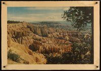 7x092 UNION PACIFIC RAILROAD BRYCE CANYON travel poster '50s cool image of rugged canyon!