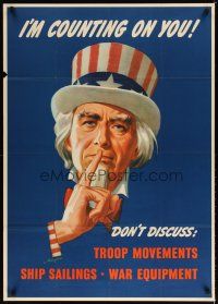 7x001 I'M COUNTING ON YOU 29x40 WWII war poster '43 Helquera artwork of Uncle Sam!