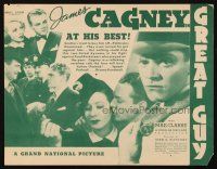 7y036 GREAT GUY herald '36 James Cagney at his best with pretty Mae Clarke!