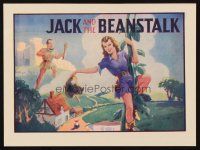 7y087 JACK & THE BEANSTALK blue style stage play English herald '30s art of female Jack & giant!