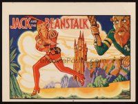 7y088 JACK & THE BEANSTALK red style stage play English herald '30s art of female Jack by Rusby!