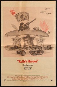 7y042 KELLY'S HEROES herald '70 Clint Eastwood, Telly Savalas, Don Rickles, Sutherland, WWII!