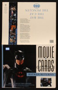 7y159 BATMAN RETURNS set of 8 commercial movie cards + folder '92 cool different images!