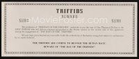 7y184 DAY OF THE TRIFFIDS reward ticket '62 $1000 to the 1st person delivering human eating plant!