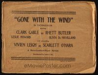 7y157 GONE WITH THE WIND brown lobby card bag '39 Clark Gable, Vivien Leigh, all-time classic!