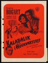 7y487 ALL THROUGH THE NIGHT Swedish pressbook '49 Humphrey Bogart, Peter Lorre, Kaaren Verne