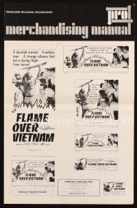 7y694 FLAME OVER VIETNAM pressbook '67 a strange alliance that led a daring flight from terror!