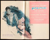 7y872 PICNIC pressbook '56 great artwork of William Holden & Kim Novak!