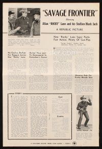 7y908 SAVAGE FRONTIER pressbook '53 great images of cowboy Rocky Lane & his horse Black Jack!