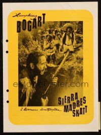 7y488 TREASURE OF THE SIERRA MADRE Swedish pressbook R60s Humphrey Bogart, John Huston classic!