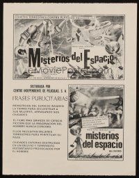 7y220 MYSTERIANS Mexican press sheet '59 Ishiro Honda Japanese sci-fi Chikyu Boeigun!
