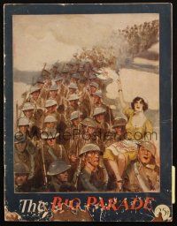 7y276 BIG PARADE souvenir program book '25 King Vidor's World War I epic, John Gilbert, cool art!