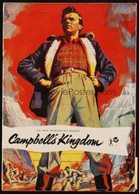7y331 CAMPBELL'S KINGDOM English souvenir program book '58 cool art of Dirk Bogarde by busted dam!