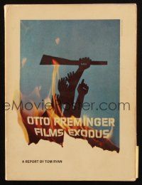 7y186 EXODUS softcover book '61 Otto Preminger, cover art of arms reaching for rifle by Saul Bass!