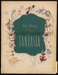 7y283 FANTASIA souvenir program book '42 Mickey Mouse & others, Disney musical cartoon classic!