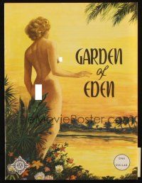 7y287 GARDEN OF EDEN souvenir program book '54 Florida nudist camp on the beach!