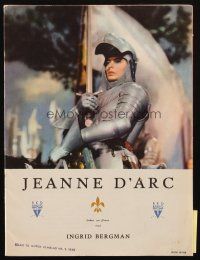 7y362 JOAN OF ARC Swedish souvenir program book '48 classic c/u of Ingrid Bergman in full armor!