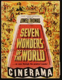 7y308 SEVEN WONDERS OF THE WORLD souvenir program book '56 the famous landmarks in Cinerama!