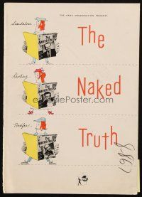 7y348 YOUR PAST IS SHOWING English souvenir program book '58 Peter Sellers, The Naked Truth!