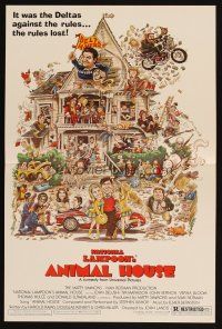 7y394 ANIMAL HOUSE promo brochure '78 John Landis classic, great artwork by Rick Meyerowitz!