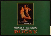 7y211 BUGSY English promo brochure '91 close-up of Warren Beatty embracing Annette Bening!